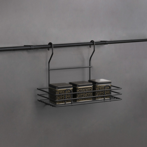 Корзина на трубу d16 одинарная мини CWJ102M черный AKS_4