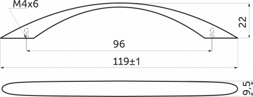 Ручка меб. скоба мет. US26 96 мат. хром, AKS_2