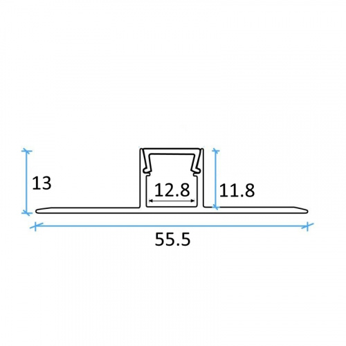 Профиль алюминиевый накладной в гипсокартон RIGEL-1513D, с экраном, цвет алюминий, 2м, AKS (в комплекте 4 заглушки)_2