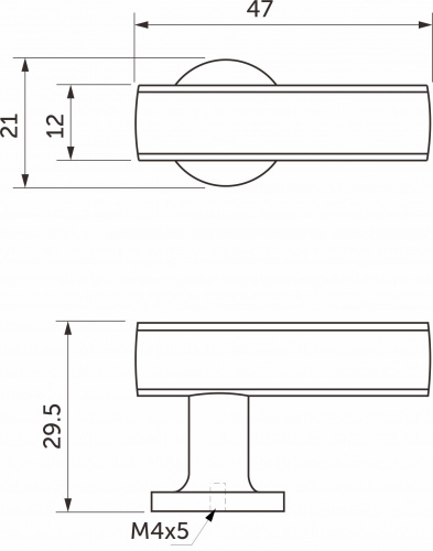 Ручка меб. SIGMA, графит глянец, AKS_2