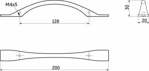 Ручка меб. скоба мет. GRACE 128 брашированное золото, AKS_2