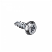 Саморез с полукруглой головкой 3,5*9,5 сверло, белый цинк (уп/1тыс.шт) AKS фотография