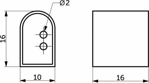 Заглушка для гибкого неона 8*16мм, проходная, AKS_2