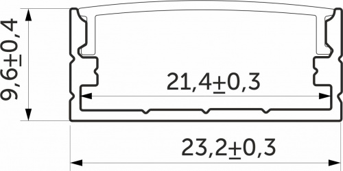 Профиль алюминиевый накладной SIRIUS-2310M с экраном, цвет алюминий, 2м, AKS_2