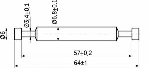 Шток эксцентрика двусторонний 7*57/64 для плиты 16мм (уп/10шт) AKS_2