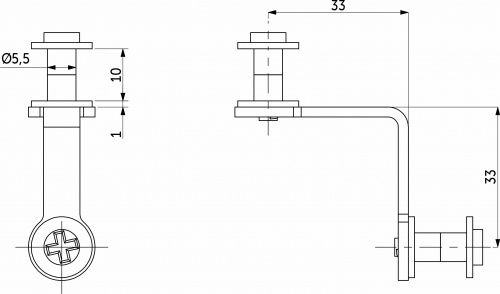 Крепление стеклянного куба мет. двойное AKS_2