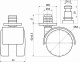 Колесо меб. пласт. d50 со штоком и втулкой, черный AKS_preview_1