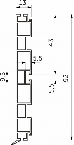 Цоколь мебельный ПВХ h=100, металлик L=3000мм, AKS (с защитной пленкой)_2