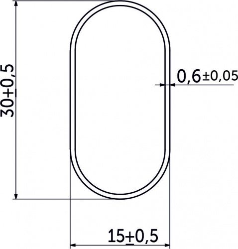 Труба овальная L-3000 мм (0,6мм) (30*15), черный (вес 0,91кг) AKS_2
