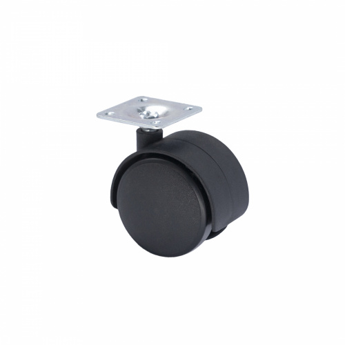 Колесо меб. пласт. d40 с площадкой, черный AKS_1