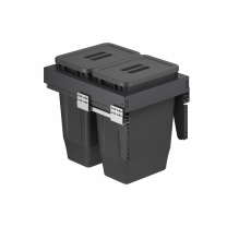 Выдвижные мусорные контейнеры 400 GEO X h440 (2*18LT), графит AKS фотография