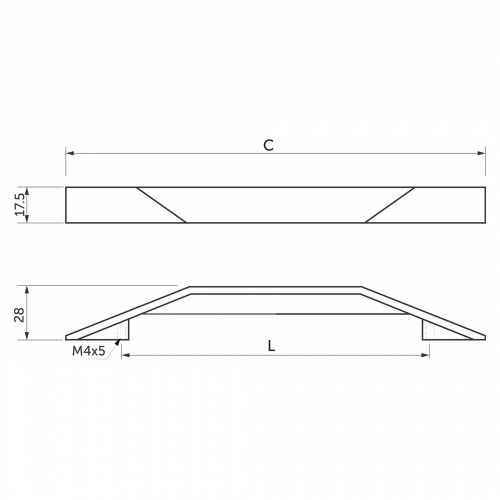 Ручка меб. FLUIDA-160, матовый никель, AKS_5