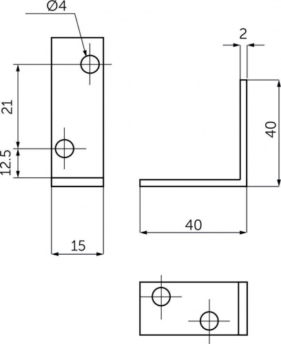 Уголок металлический FSC-04 40х40х15 (2,0), белый цинк (уп/4шт) AKS_2