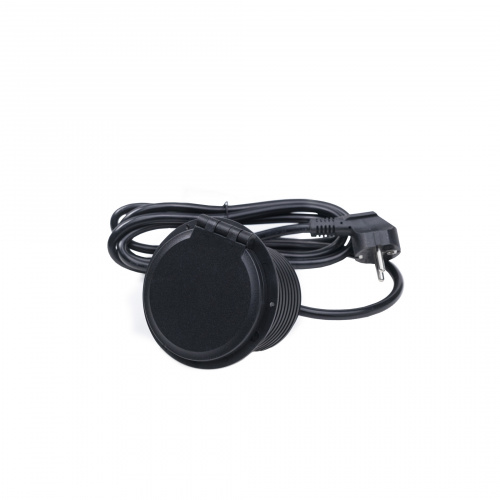 Выдвижной удлинитель Locus, 1 розетка, USB-A+C, черный, AKS_3