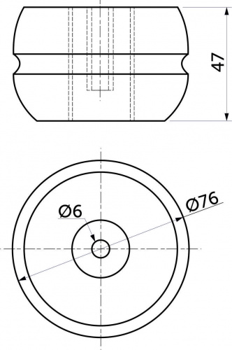Опора меб. пласт. бочонок h47 бук (5342) РП_2