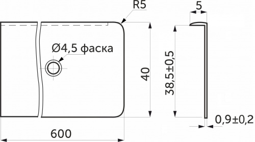 Планка торцевая к столешнице 38 Egger левая белая AKS_2