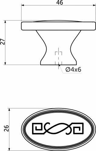 Ручка меб. кнопка мет. PAOLA шлифованный никель, AKS_2