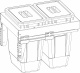 Выдвижные мусорные контейнеры 400 GEO X h440 (2*18LT), графит AKS_preview_1