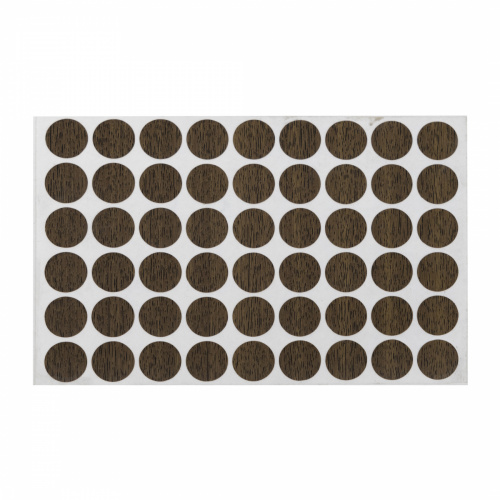 Заглушка самоприлипающая к конфирматам орех темный (22) AKS (лист-54шт.)_1