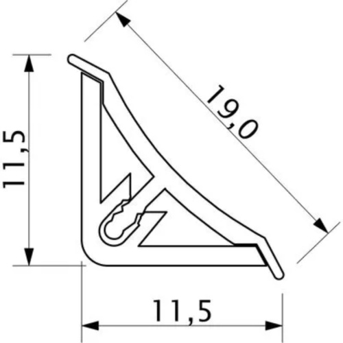 Плинтус ПВХ узкий к столешнику 494 чёрный глянец (202) THERMOPLAST (1шт=3м.п.)_2