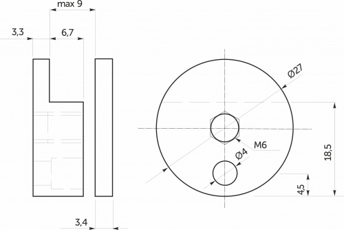 Крепление зеркала мет. MC-J60A D27 хром (1 упак. = 4 шт.) AKS_2