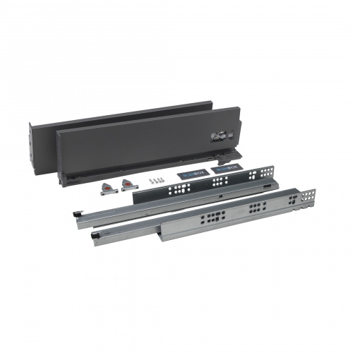 Система ящиков Slimbox AKS L-350 графит средний PUSH TO OPEN H=128 ДСП 16мм_2