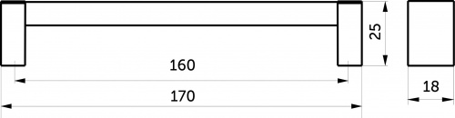 Ручка меб. скоба пластик. PS18/C18 160 черный матовый AKS_2