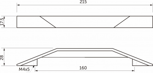 Ручка меб. FLUIDA-160, матовый никель, AKS_2