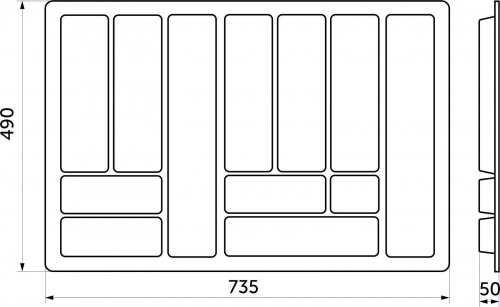 Лоток для столовых приборов 800 COMFORT (735*490), белый РП_2