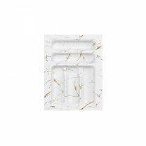 Лоток для столовых приборов 400 MARBLE 320*430, бело-золотой мрамор AKS фотография