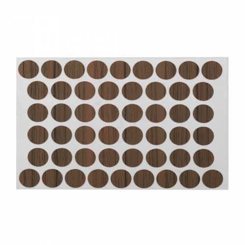 Заглушка самоприлипающая к конфирматам орех (15) AKS (лист-50шт.)_1