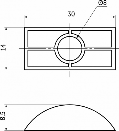Шайба для стяжки Луна 30*14.5*8 (уп/0,5тыс.шт) AKS_2