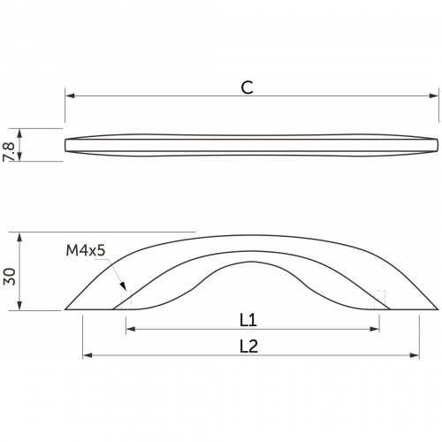 Ручка меб. ENEL-160/192, матовый черный, AKS_5