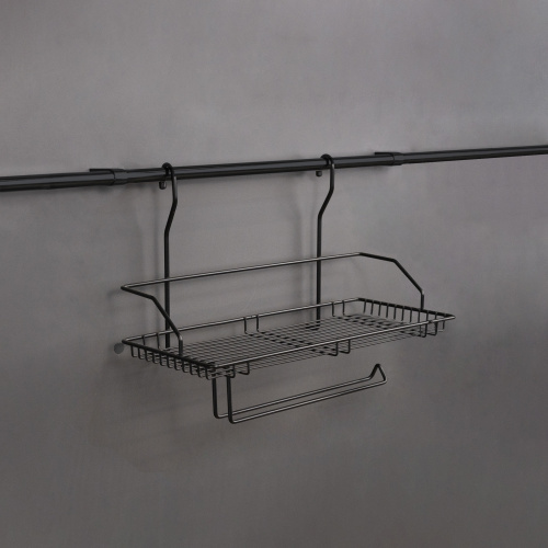 Корзина на трубу d16 одинарная+бумага CWJ220 черный AKS_3