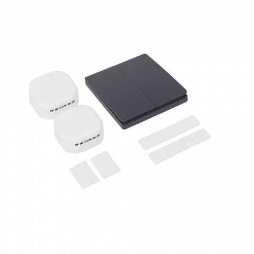 Выключатель кинетический, с реле, 2 клавиши, графит, AKS_3