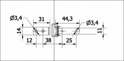 Замок фиксации столешницы с пружиной AKS_2