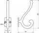 Крючок меб. двухрожковый мет. AКKORD античная латунь матовая AKS_preview_1