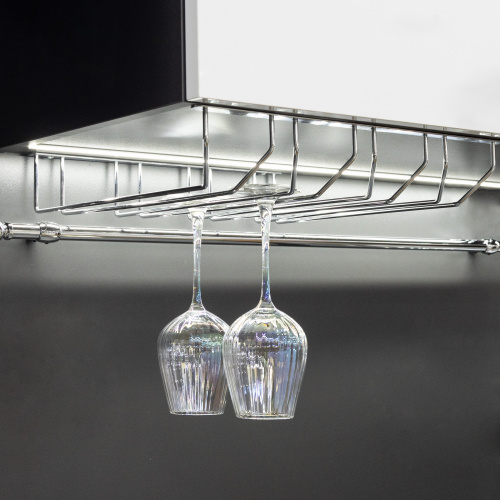 Держатель подвесной для бокалов четырехрядный 340*65*405, хром AKS_3