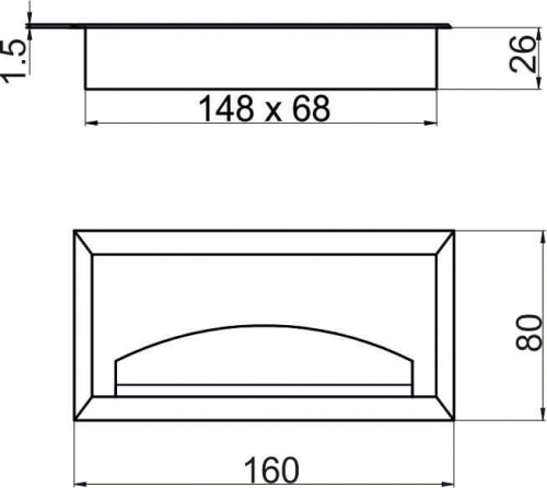 Пропуск кабельный металл 80х160мм алюминий AKS_2