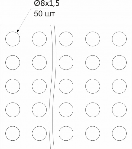 Отбойник силиконовый d8 h=1,5 AKS (лист = 50 шт.) белый_2