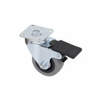 Колесо меб. c рез.ободом d50 h67 с площадкой с торм., серый AKS фотография