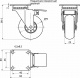 Колесо меб. CRYSTAL/2 d75 h99 с площадкой с торм., прозрачный AKS_preview_1