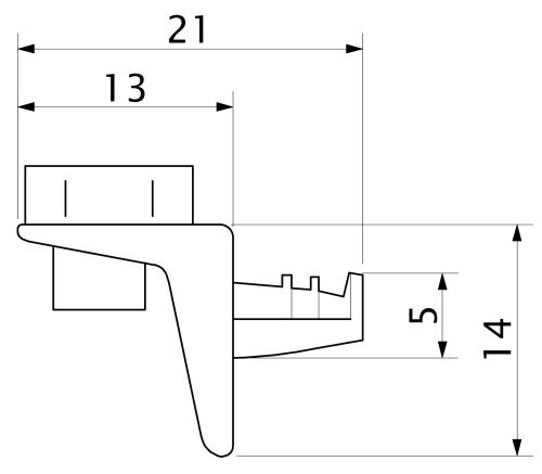 Полкодержатель SEKURA 0.8 L-0012 (1уп.= 1тыс.шт), AKS