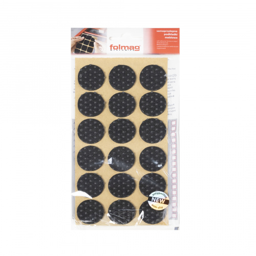 Подкладка самоприлипающая фетровая прорезиненная d25мм (1упак.=18шт), черная, Folmag_3