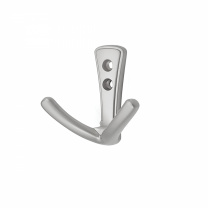 Крючок меб. двухрожковый мет. RUNA хром матовый AKS Крючок меб. двухрожковый мет. RUNA хром матовый AKS