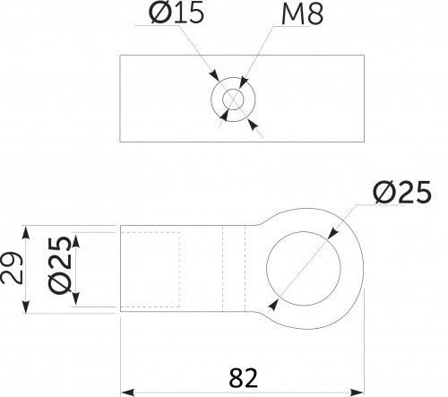 Соединитель 2-х труб d25 (560) простой, вакуумное хромирование AKS_2