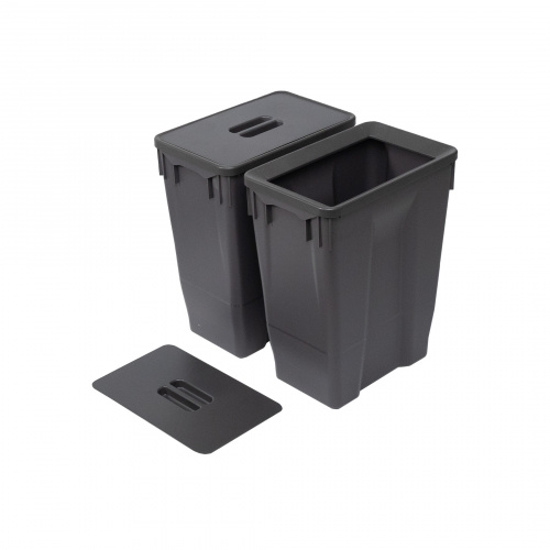Выдвижные мусорные контейнеры 450 GEO X h600 (2*30LT), графит AKS_4