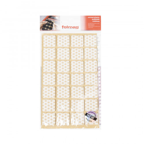 Подкладка самоприлипающая фетровая прорезиненная 20 х 20мм (1упак.=28шт), белая, Folmag_3