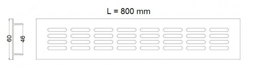 Решетка вентиляционная 800х60мм серебро алюминий AKS _2