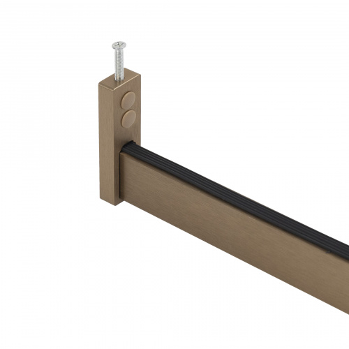 Держатель штанги гардеробной прямоуг. FAME LUMI/1 концевой, латунь браш AKS_4